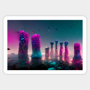 Bioluminescent coral reef Sticker